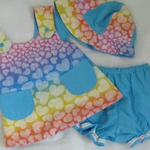 Reversible Hearts W/bloomers and Hat