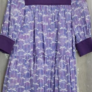 Spencer Dress w/sleeves purple dragonflies size 2