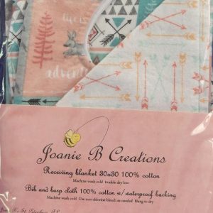 3pc Adventure Awaits bib, burp cloth and blanket set