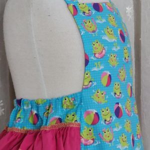 Ruffle Butt Happy Frogs Romper size lg 12-18 mo