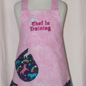 Small Fancy Unicorns on Blue Apron