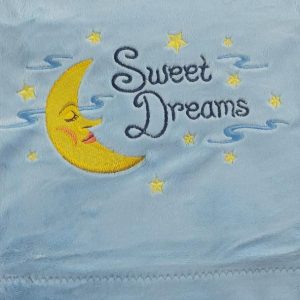 Sweet Dreams Crib Size Blanket Blue