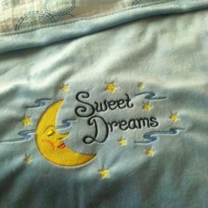 Sweet Dreams Crib Size Blanket Blue