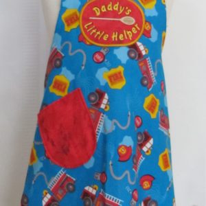 Small fire truck chef apron